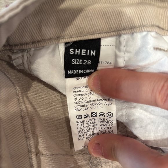 SHEIN Womens Wide Leg High Waisted Khaki Pants - Size 28 - Picture 5 of 5